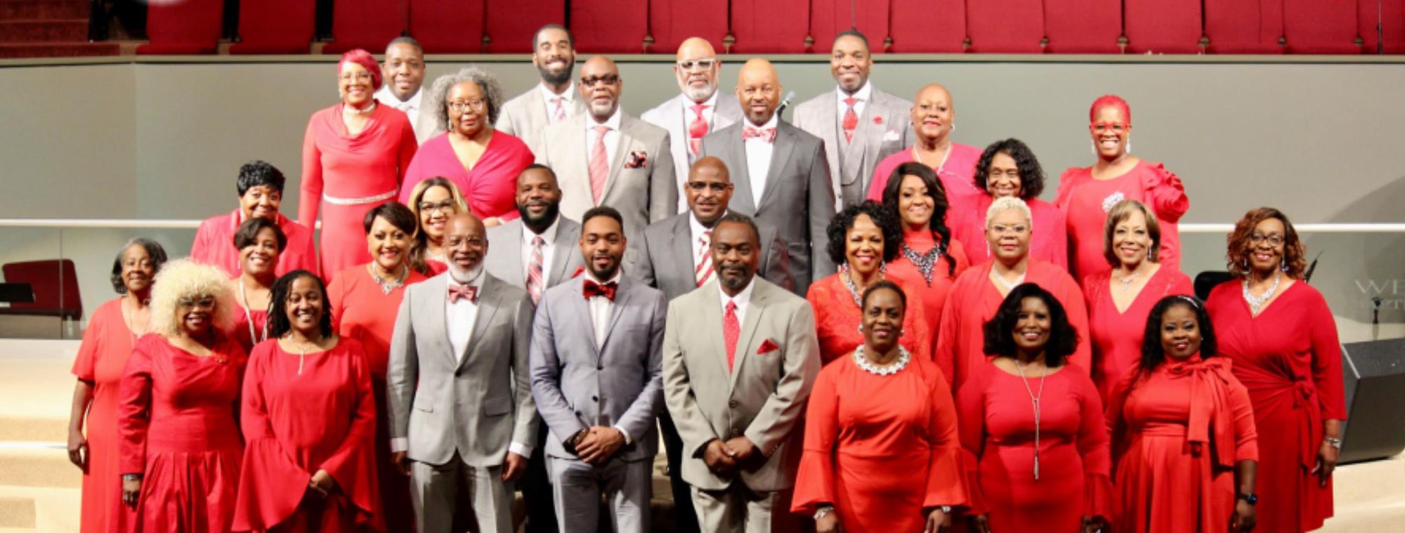 Dallas Chapter choir in red
